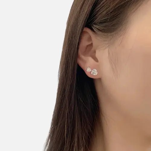 22DABE22® Iced Double Hearts Earrings (S925) - 22DABE22®