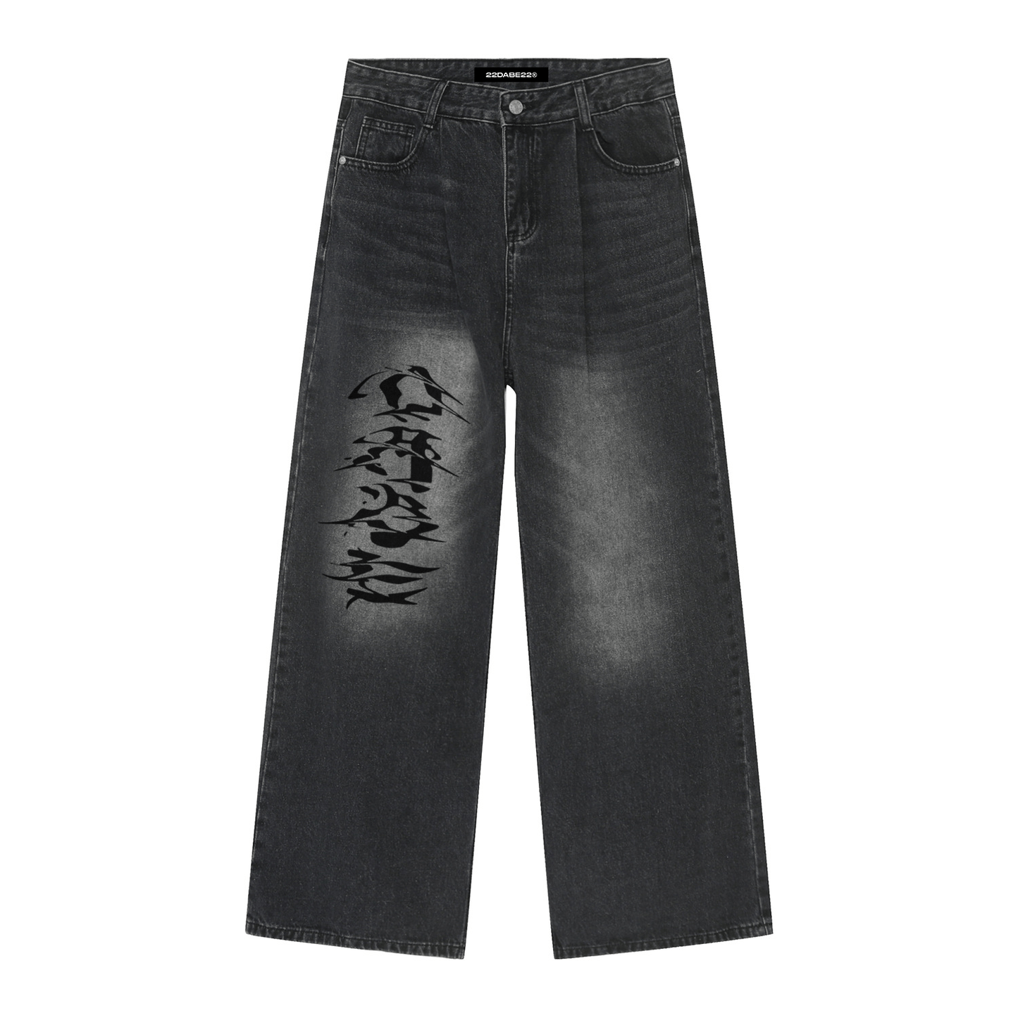 Black Denim Jeans by 22DABE22® – Classic streetwear jeans for a sleek and stylish urban look