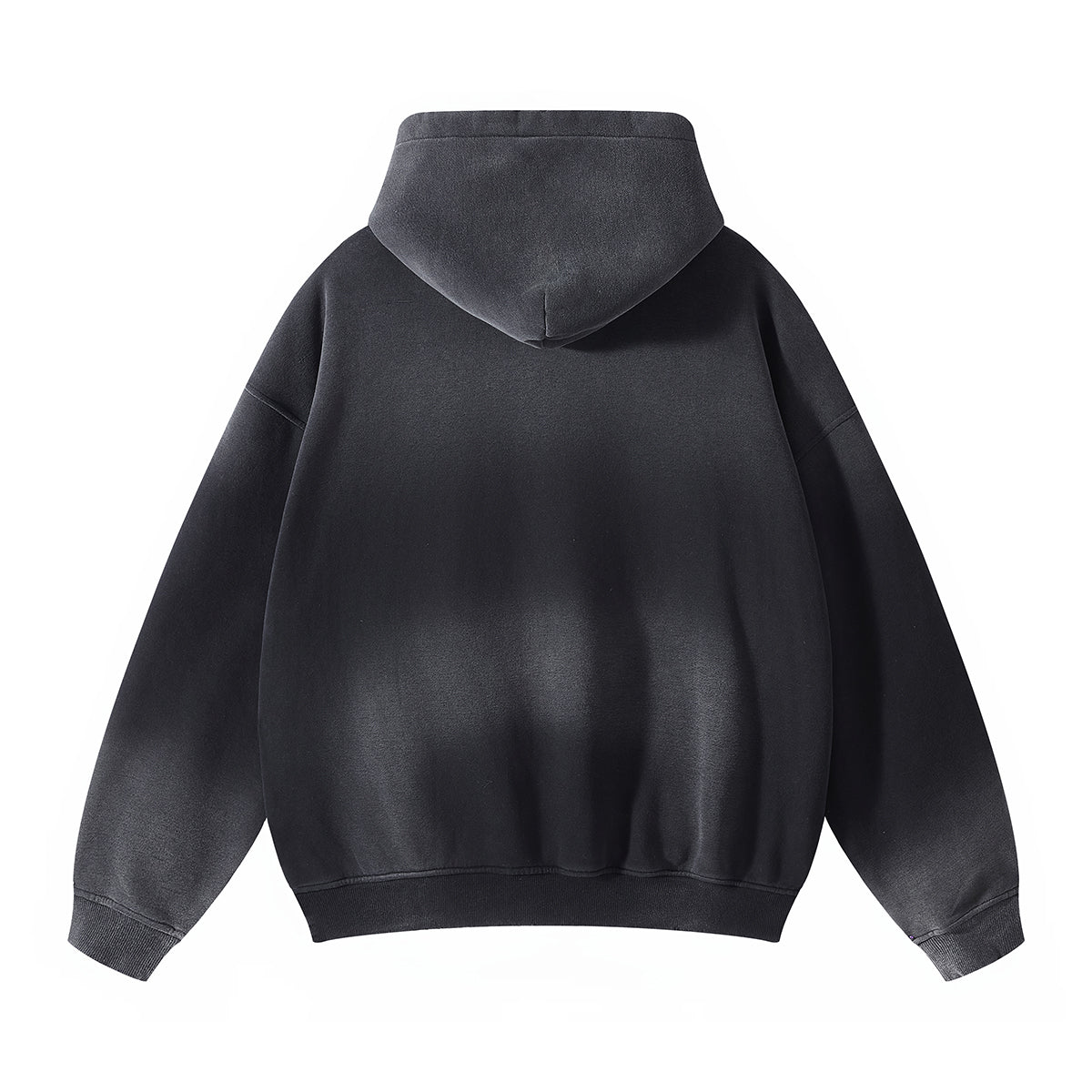 Washed Black Hoodie by 22DABE22® – Classic streetwear hoodie with worn-in look for urban style