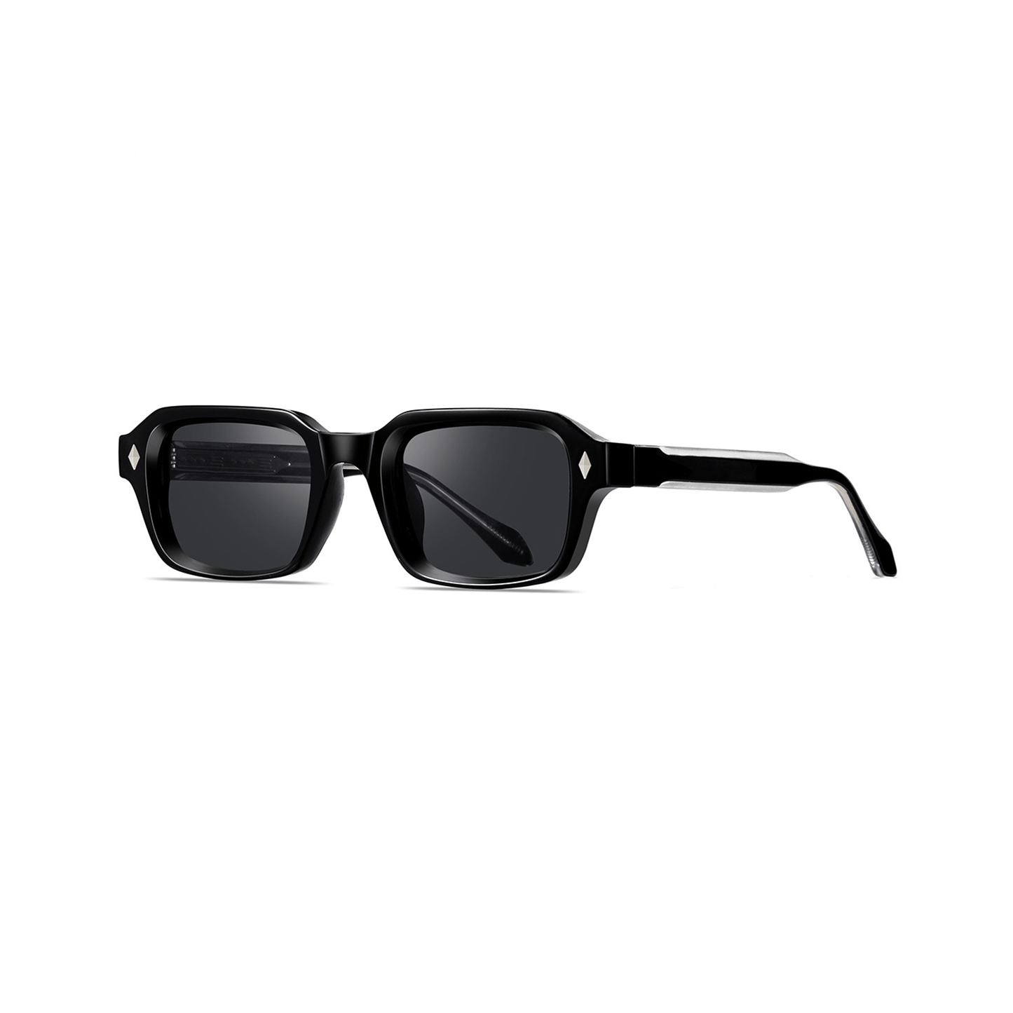 Iconic Black Flare 004 sunglasses – bold obsidian frames, smoke gradient lenses, stylish design with UV400 protection.