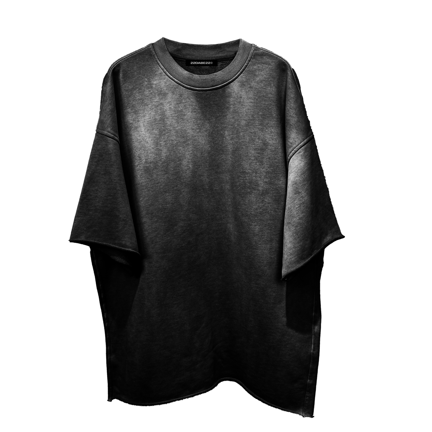 Premium Washed Basic Black T-Shirt by 22DABE22® – Trendy streetwear tee with a timeless washed black design