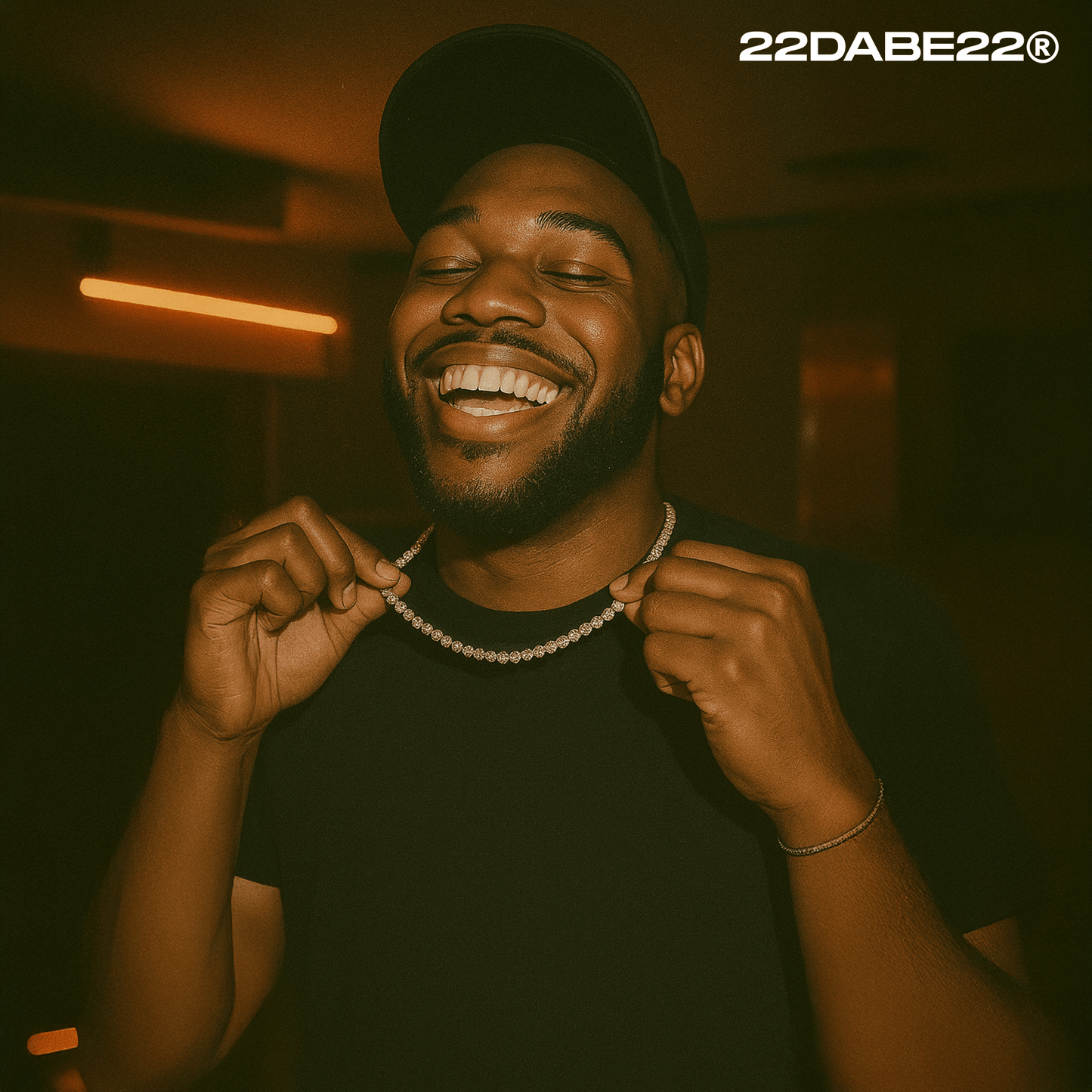 Silver 4mm Tennis Chain by 22DABE22® – unisex iced-out streetwear necklace, luxury urban jewelry for bold fashion looks