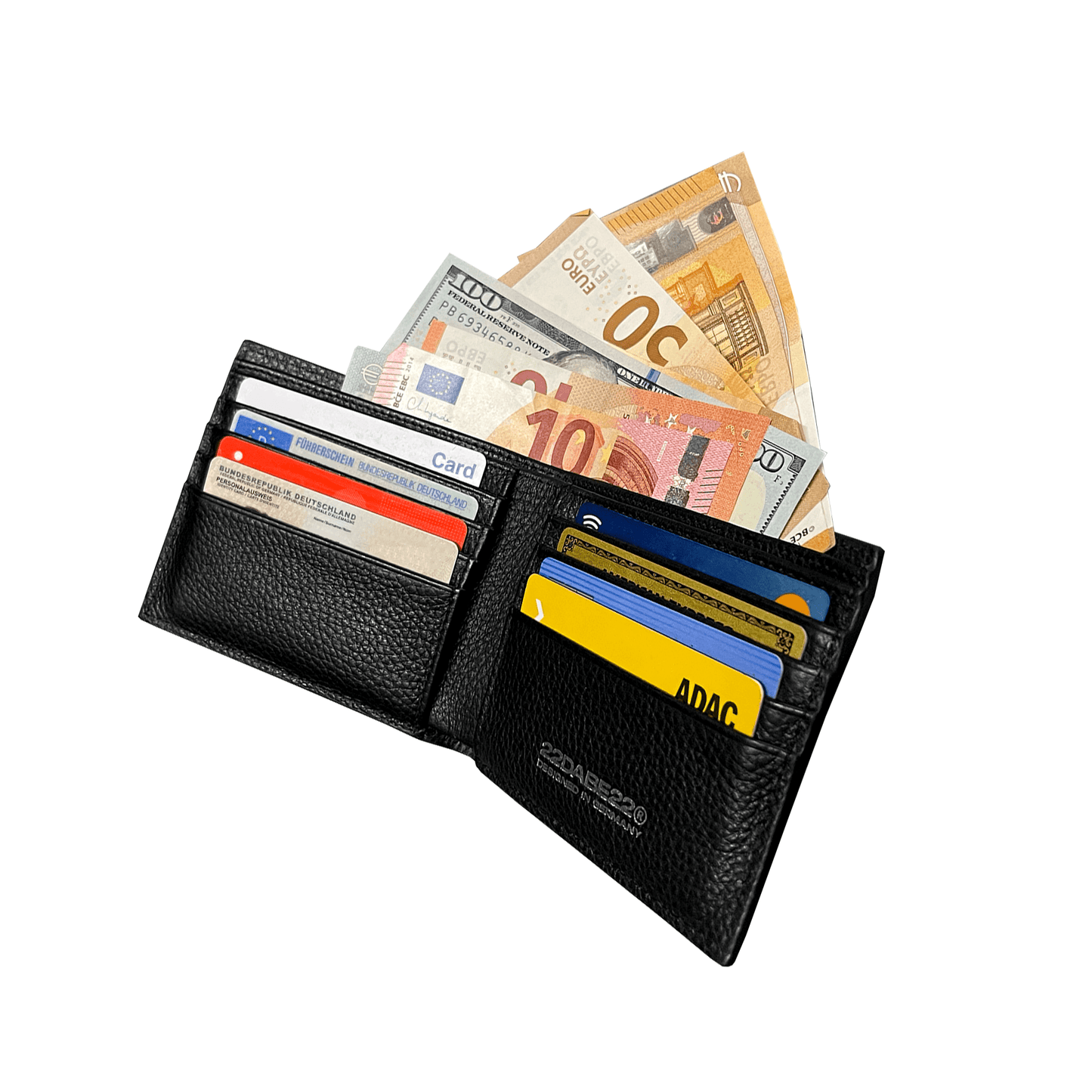 22DABE22® wallet with broken glass design – edgy streetwear wallet for men and women, compact and durable fashion accessory