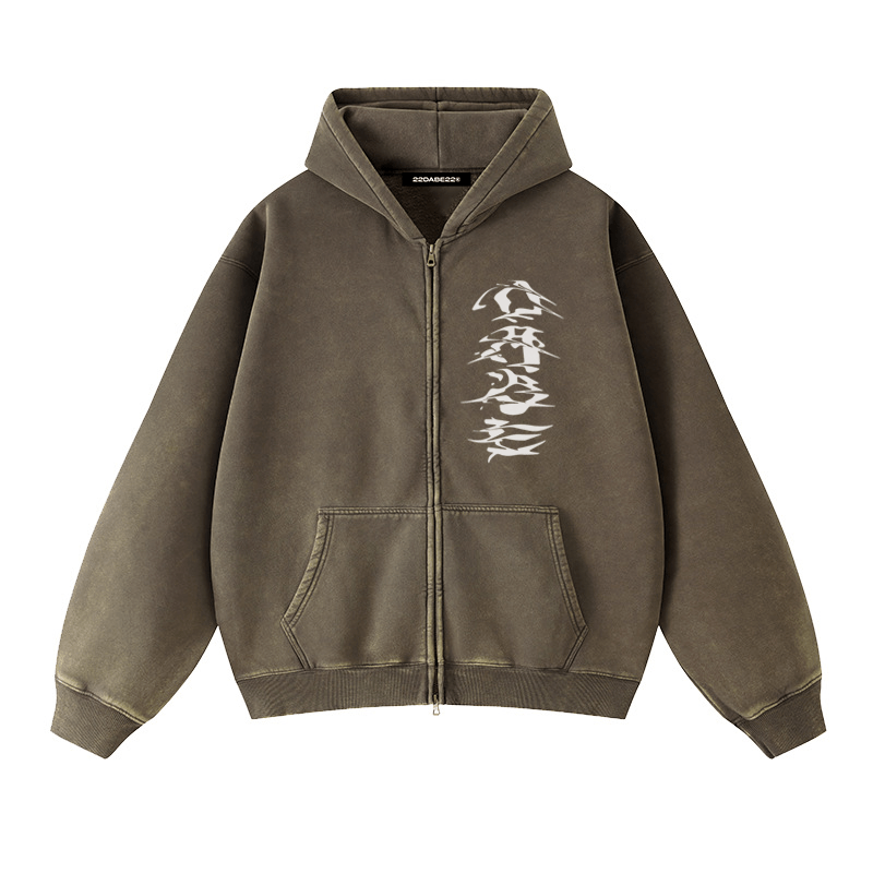 Rusty Zip Jacket by 22DABE22® – Stylish streetwear jacket with a unique faded look for modern urban fashion