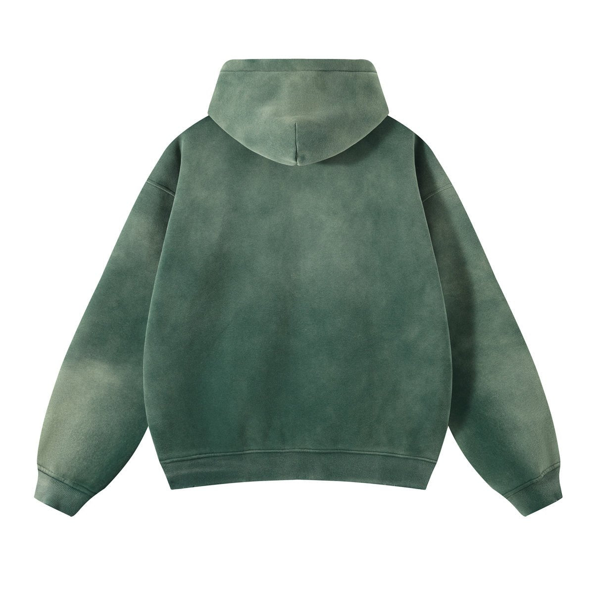 Washed Basic Bottle Green Zip Jacket by 22DABE22® – Trendy streetwear jacket with a relaxed fit for urban style