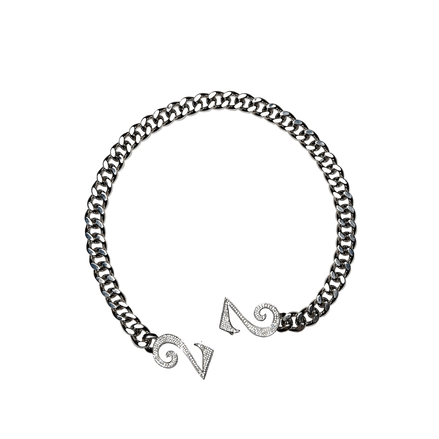 22DABE22® Cuban chain in vintage silver wash – men's streetwear jewelry, bold urban fashion accessory