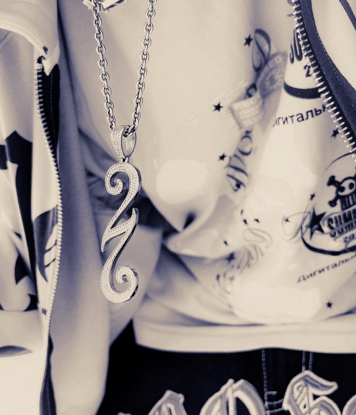 22DABE22® Pendant 22 in 925 silver – men's streetwear jewelry, premium urban fashion accessory