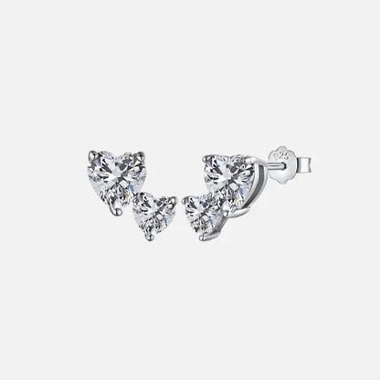 22DABE22® Iced Double Hearts Earrings (S925) - 22DABE22®