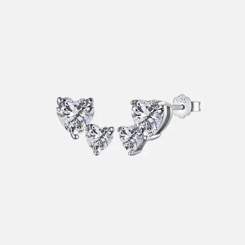 22DABE22® Iced Double Hearts Earrings (S925) - 22DABE22®