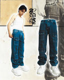 Denim Jeans Multi-Pocket Indigo Blue
