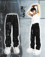 Denim Jeans Multi-Pocket Black