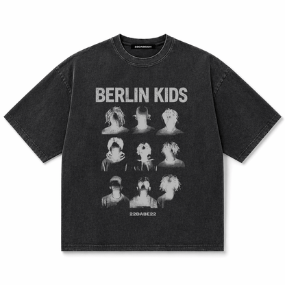 Berlin Kids Washed T-Shirt – Dark Grey - 22DABE22®