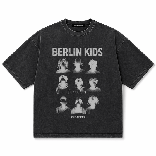Berlin Kids Washed T-Shirt – Dark Grey - 22DABE22®