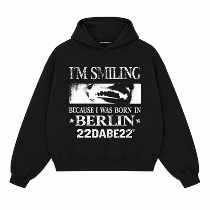 Born in Berlin Smiling Hoodie – Black - 22DABE22®
