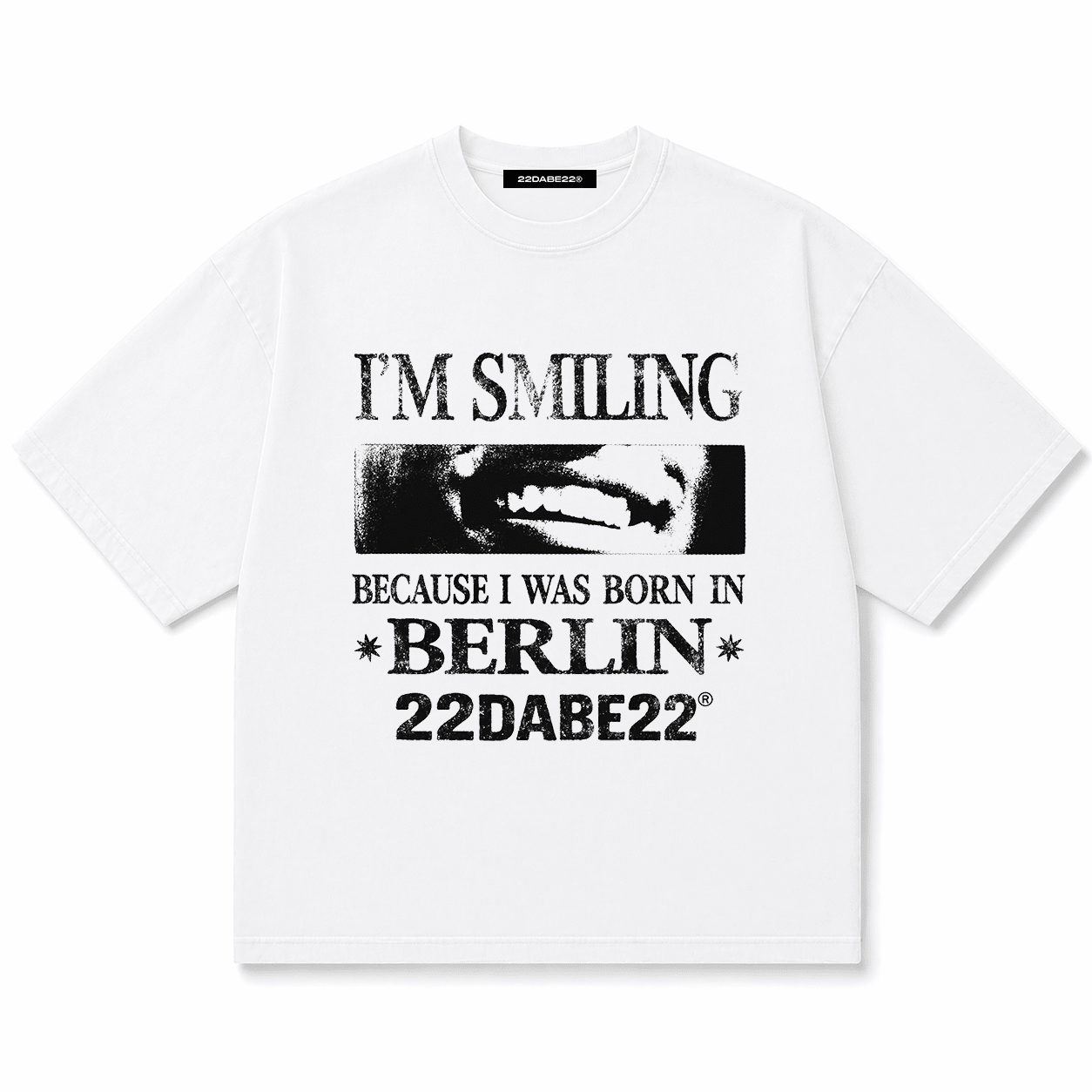 Born in Berlin Smiling T-Shirt – White - 22DABE22®