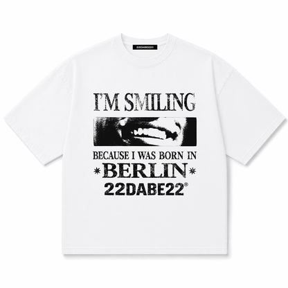 Born in Berlin Smiling T-Shirt – White - 22DABE22®