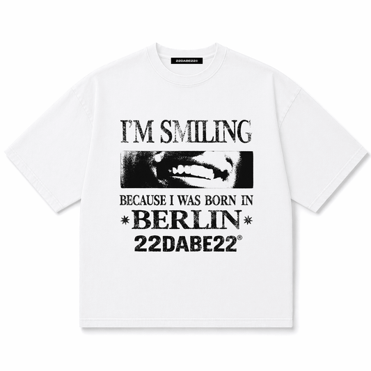 Born in Berlin Smiling T-Shirt – White - 22DABE22®
