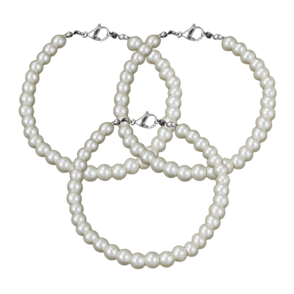 Triple Pearl Bracelet Pack by 22DABE22® – elegant unisex fashion jewelry, luxury pearl bracelets for a stylish layered look