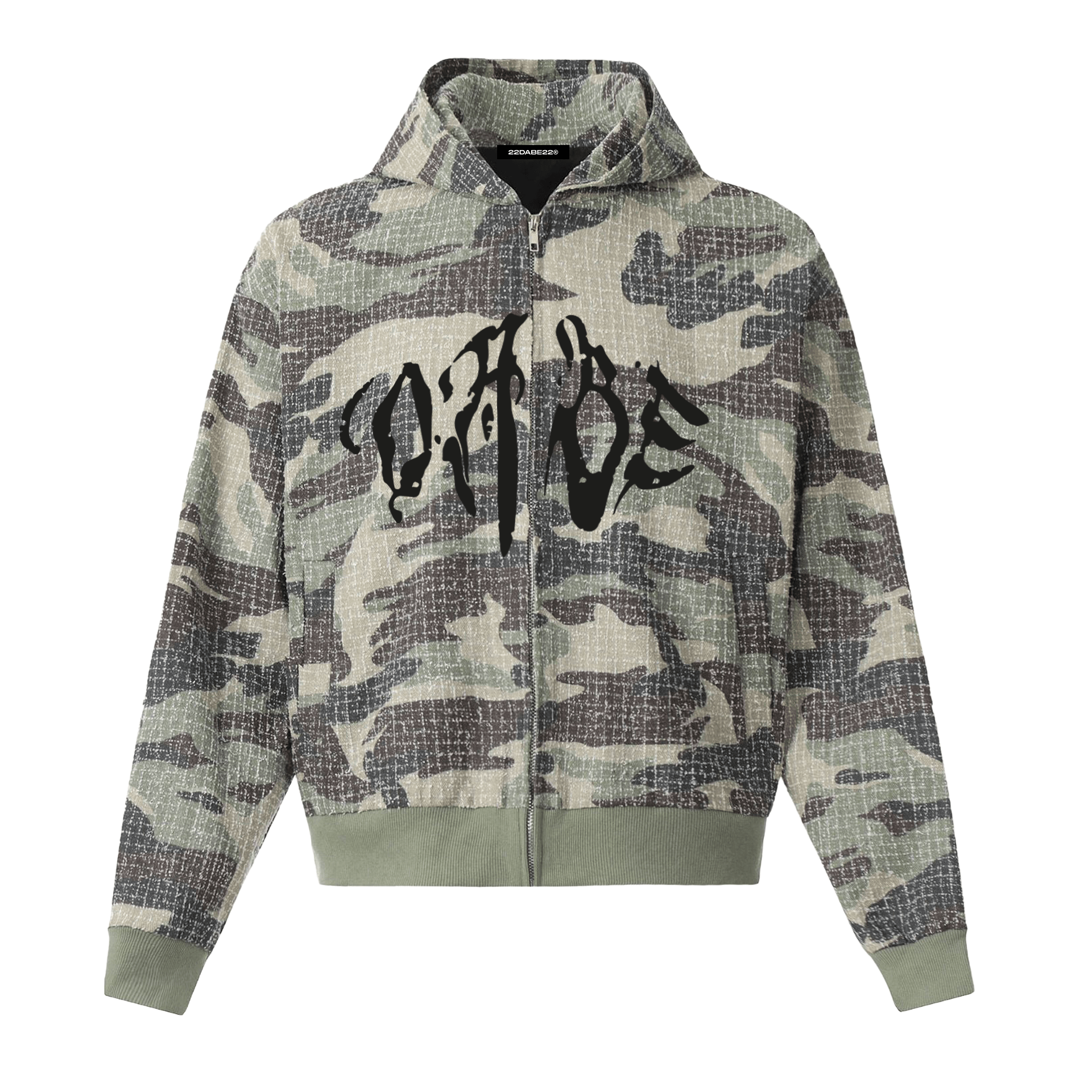 Camo Jacket by 22DABE22® – military-inspired streetwear jacket, unisex urban fashion for bold, rugged style