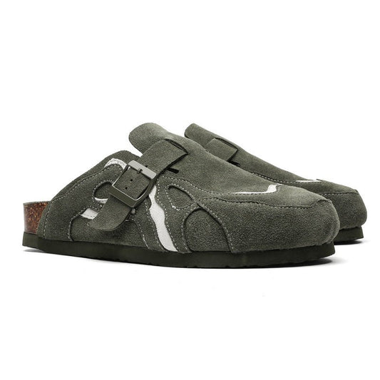 Handcrafted green 22DABE22 designer clogs with premium sustainable materials, comfortable ergonomic design, and distinctive signature sole pattern - perfect for casual fashion-forward outfits and all-day comfort