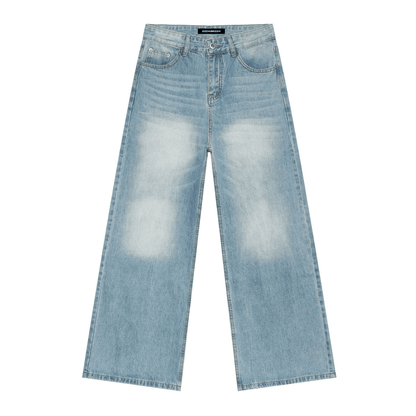 Light Blue Denim Jeans by 22DABE22® – casual streetwear jeans, unisex urban fashion for fresh, laid-back style