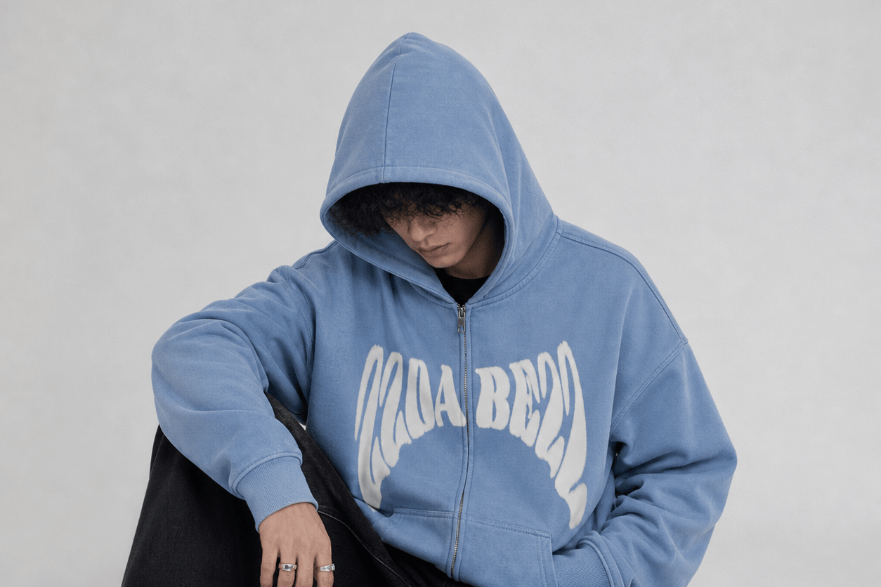 Double Zip Jacket Baby Blue by 22DABE22 - 22DABE22®