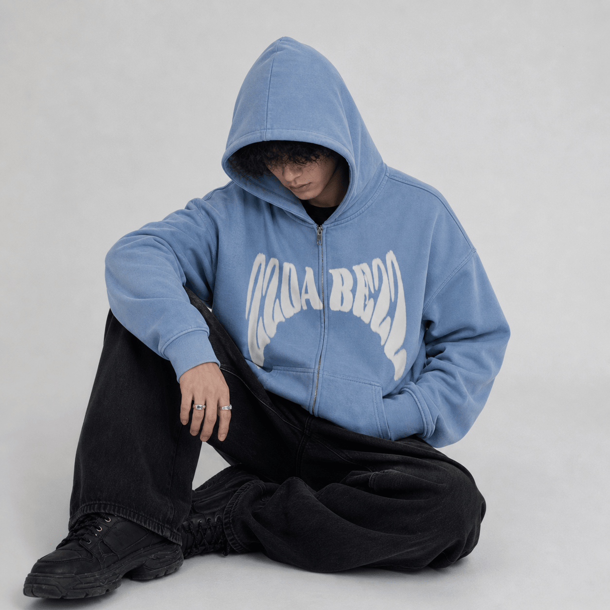 Double Zip Jacket Baby Blue by 22DABE22 - 22DABE22®
