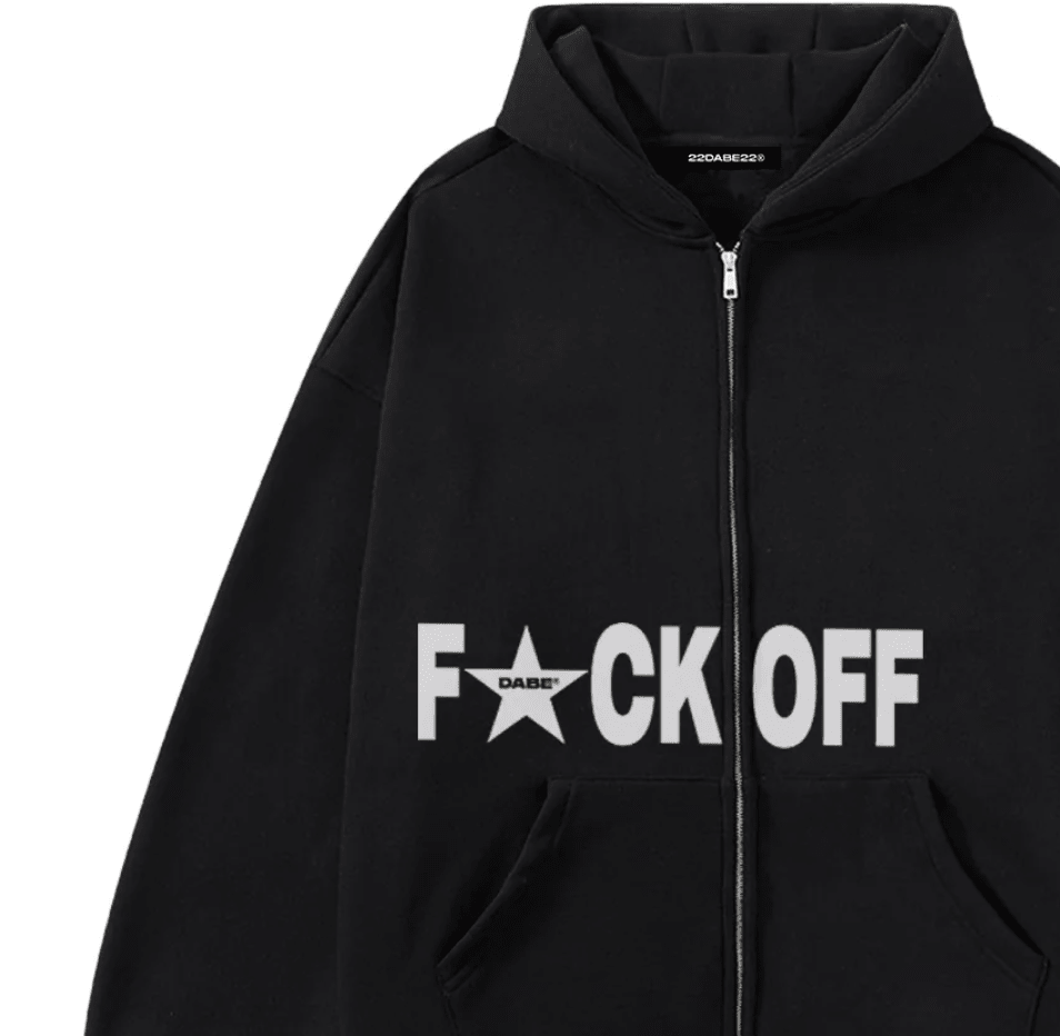 F*UCK OFF Zip Jacket by 22DABE22® Black - 22DABE22®