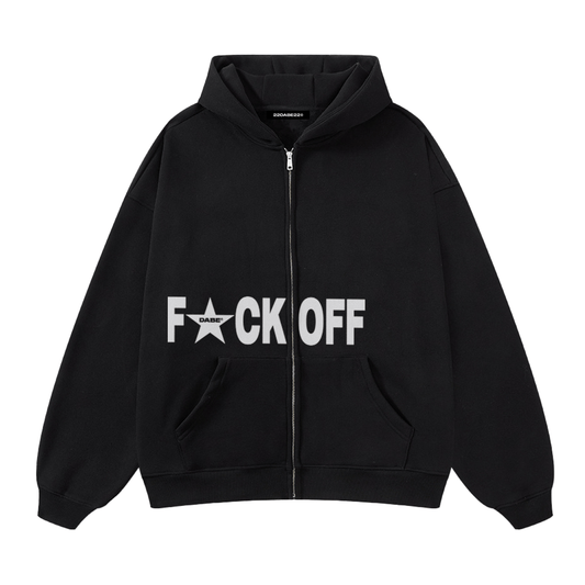F*UCK OFF Zip Jacket by 22DABE22® Black - 22DABE22®