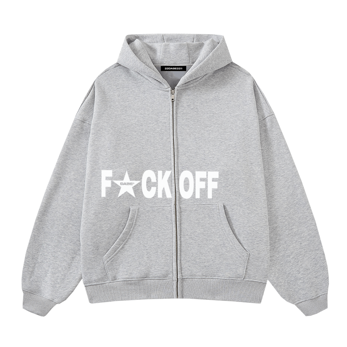 F*UCK OFF Zip Jacket by 22DABE22® Grey - 22DABE22®