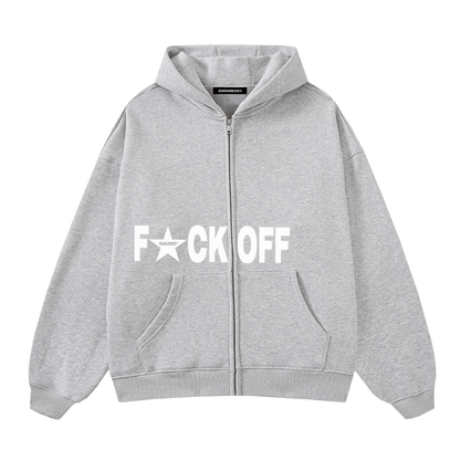F*UCK OFF Zip Jacket by 22DABE22® Grey - 22DABE22®