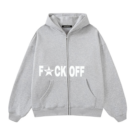 F*UCK OFF Zip Jacket by 22DABE22® Grey - 22DABE22®