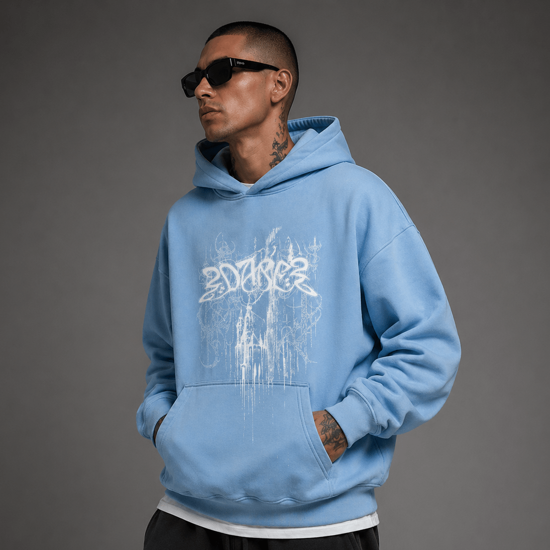 Hoodie Baby Blue Castle by 22DABE22® - 22DABE22®