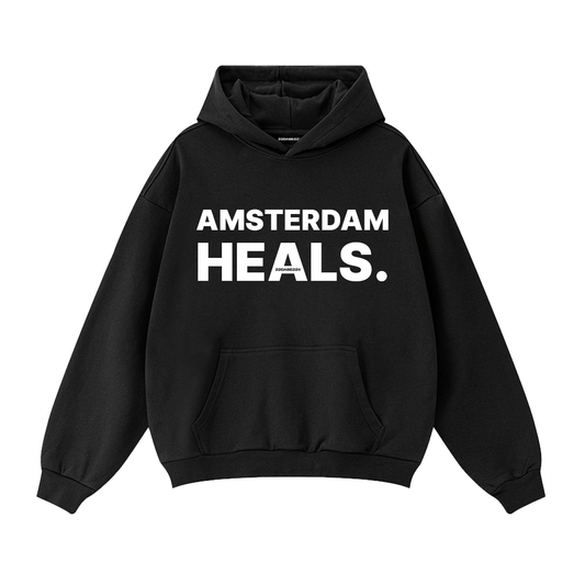 Hoodie Black 'Amsterdam Heals' by 22DABE22® - 22DABE22®