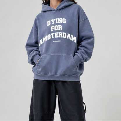 Hoodie Blue 'Dying for Amsterdam' by 22DABE22® - 22DABE22®