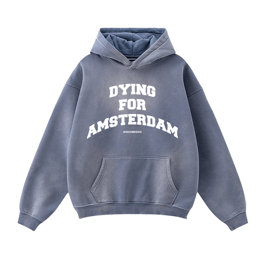 Hoodie Blue 'Dying for Amsterdam' by 22DABE22® - 22DABE22®