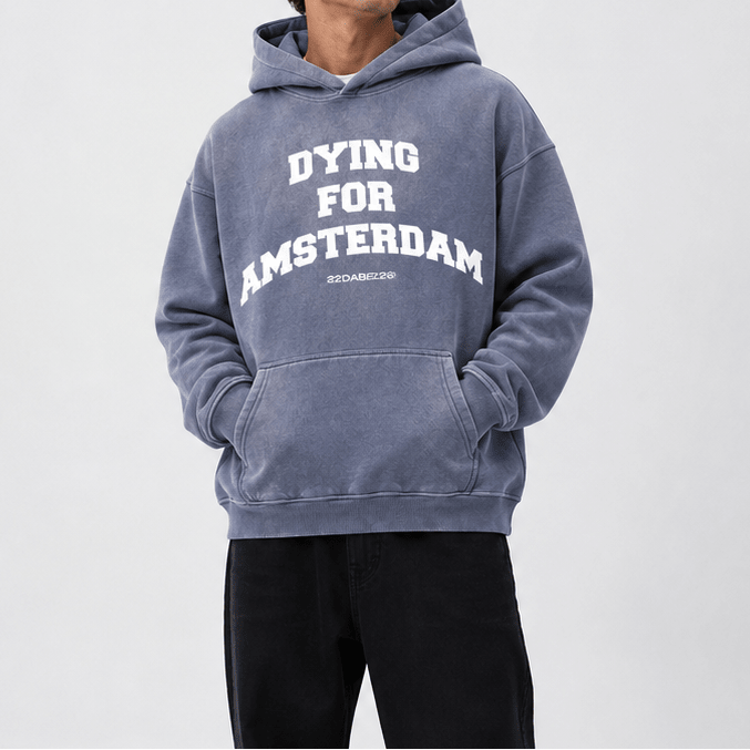 Hoodie Blue 'Dying for Amsterdam' by 22DABE22® - 22DABE22®