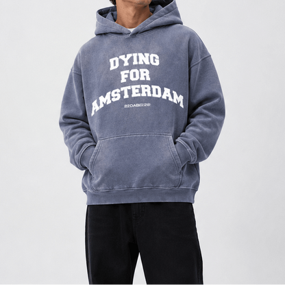 Hoodie Blue 'Dying for Amsterdam' by 22DABE22® - 22DABE22®