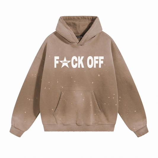 Hoodie F*UCK OFF by 22DABE22® Sand - 22DABE22®