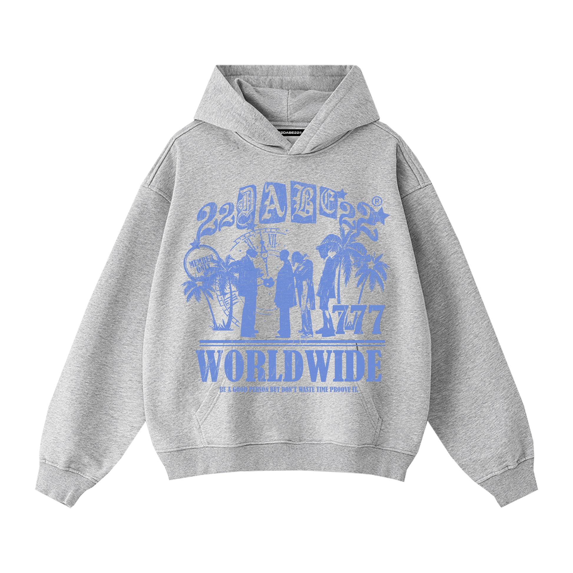 Hoodie Heather Grey 22DABE22® Casual Streetwear - Main Image