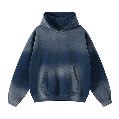 Washed Basic Navy Hoodie by 22DABE22® – Comfortable streetwear hoodie with vintage look for casual urban style