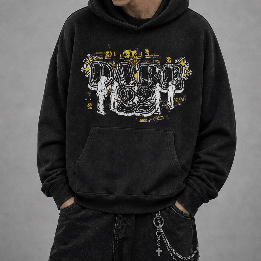 Hoodie Washed Black 22DABE22® - 22DABE22®