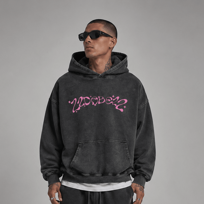 Hoodie Washed Black/Pink 22DABE22® - 22DABE22®