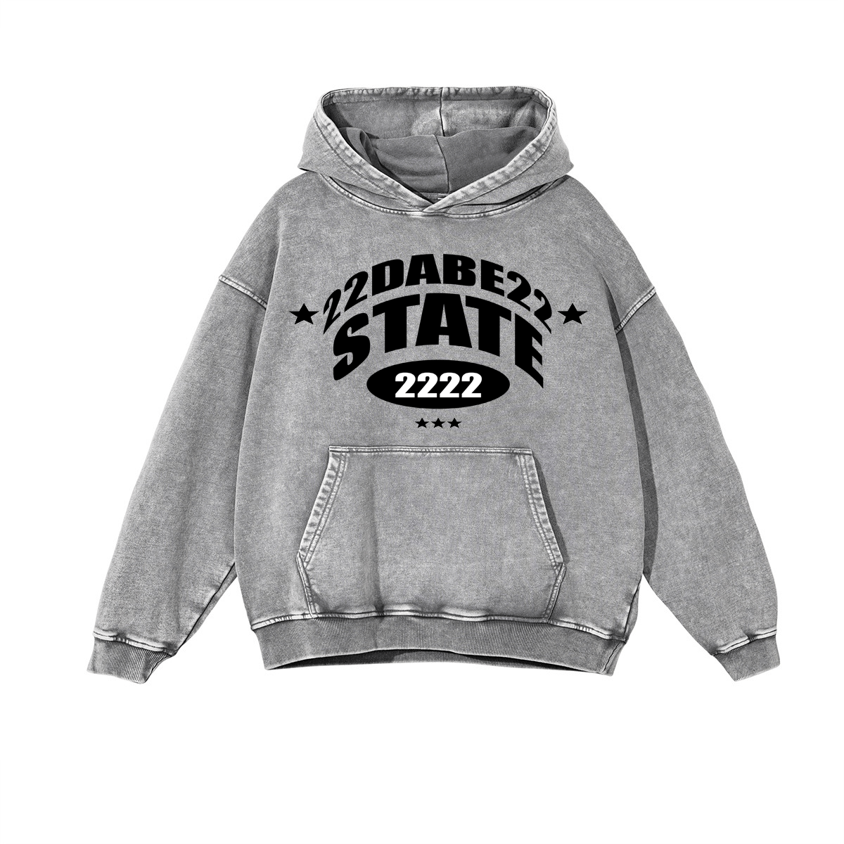 Hoodie Washed Grey 22DABE22® State - 22DABE22®