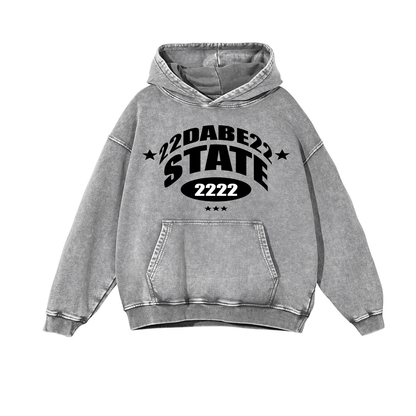 Hoodie Washed Grey 22DABE22® State - 22DABE22®