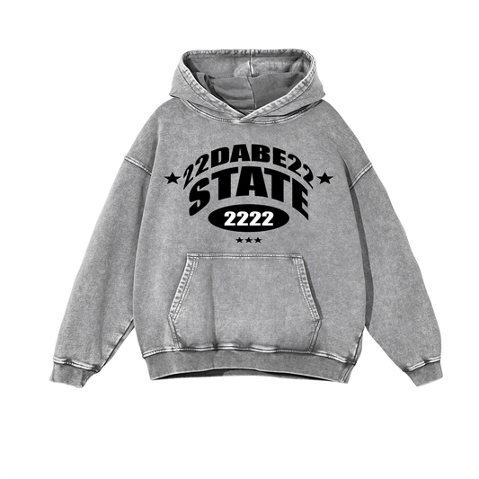 Hoodie Washed Grey 22DABE22® State - 22DABE22®