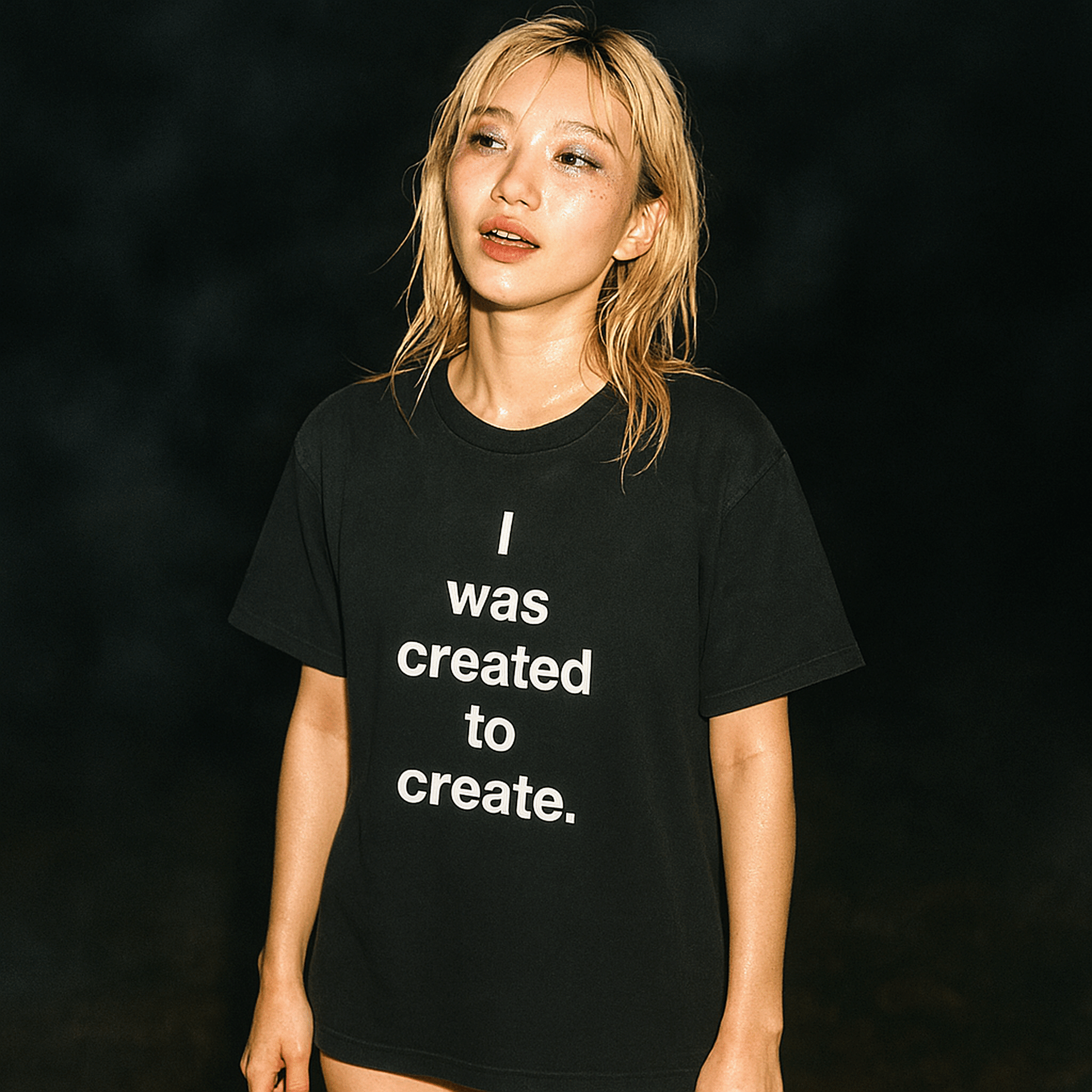 I WAS CREATED TO CREATE’ T-Shirt by 22DABE22® – motivational streetwear tee, unisex urban fashion for creative minds