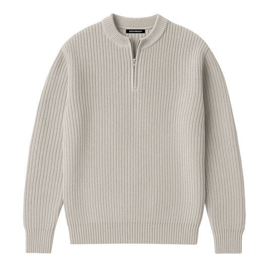 Knit Quarter Zip - 22DABE22® - Light Grey - 22DABE22®