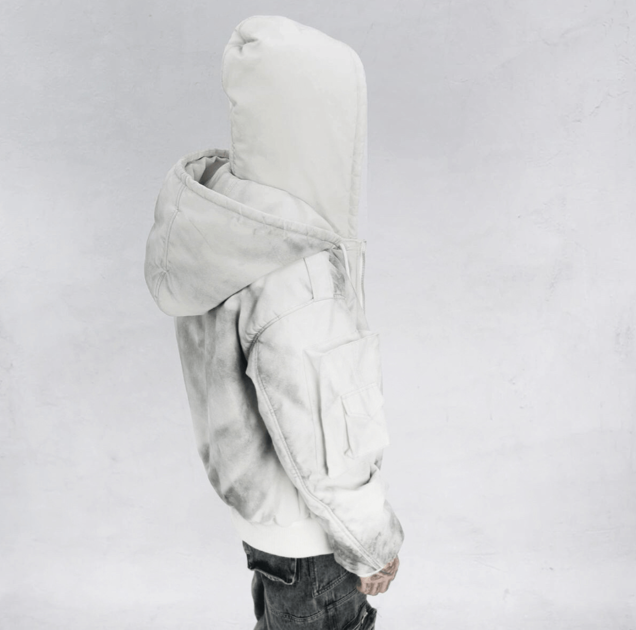 Leather Bomber Jacket by 22DABE22® - 22DABE22®