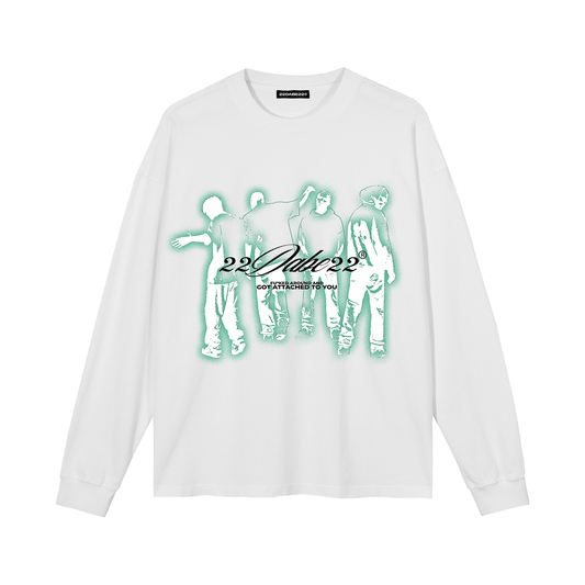 Longsleeve 22DABE22® - ''GOT ATTACHED TO YOU'' White / Green - 22DABE22®